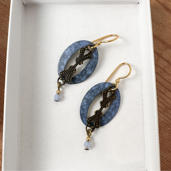 Blue Boho Earrings - Picture 3 of 6